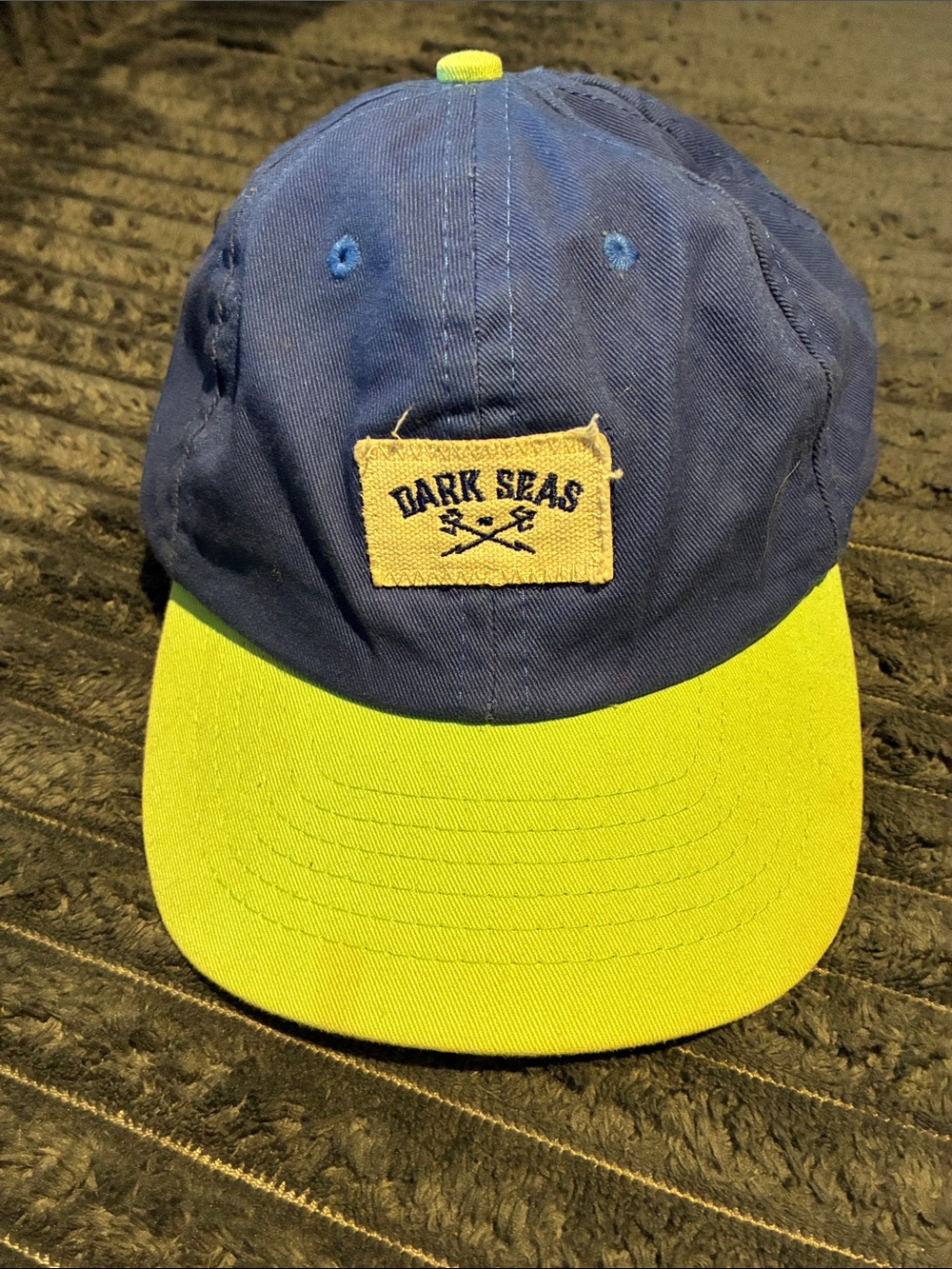 Dark Seas Two-Tone Navy and Lime Cap